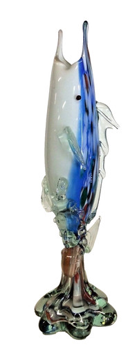 Vase poisson bleu verre - poisson,