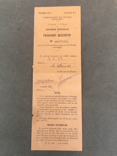 Ancien passavant descriptif - , /
