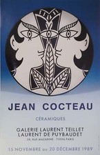Jean COCTEAU : Céramiques, le baiser, Affiche originale d'époque