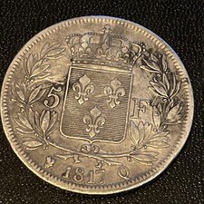 Monnaie argent 5 Frs  Louis XVIII 1817 Q Belle Cote