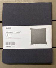 Housse de coussin IKEA GURLI, gris foncé, 50x50 cm, 20x20", 100% coton, NEUVE