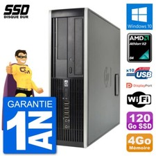 PC HP 6005 SFF AMD Athlon II X2 B24 RAM 4Go SSD 120Go Windows 10 Wifi