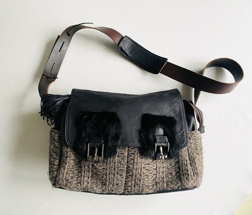 Sac cuir fourrure alpaga - sac, en