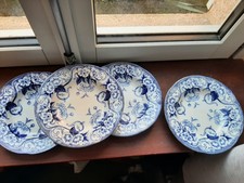 4 assiettes creuses creil montereau flora