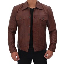 Veste de motard homme en cuir