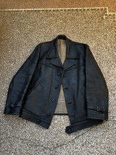 Vintage 60’s Buffalo Leather Jacket Lined With Houndstooth Wool