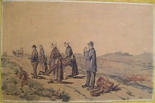 AQUARELLE ECOLE BRETONNE XIX