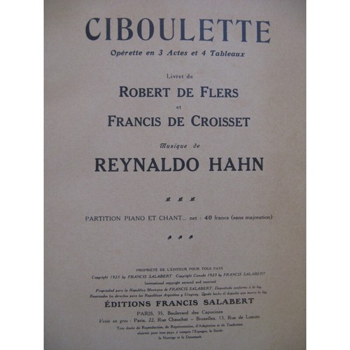 Hahn reynaldo ciboulette - reynaldo,
