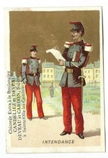 Intendance - Soldat Armée Uniforme  - - Chromo Candeliez et Deveau - Trade Card