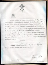 faire-part décès Mme Alexandrine Le Fer Dugué née Falguière. 1874. Toulouse