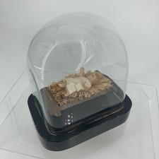 Rare Petit Globe en Verre Napoleon III Enfant Jesus Nouveau Né en Cire XIXème