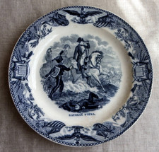 ASSIETTE ANCIENNE EN FAÏENCE MOUZIN LECAT À NIMY - NAPOLÉON 1er, BATAILLE D'IÉNA