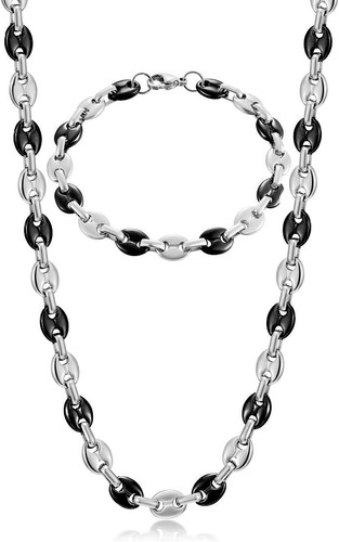 Collier chaîne grain - grain, café