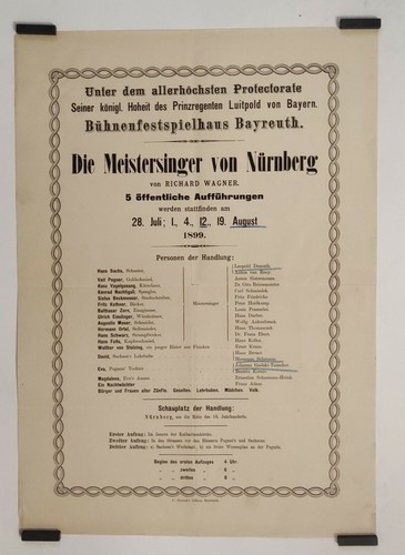 Bayreuth festival 1899 affiche - bayreuth,
