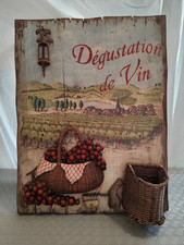 Affiche Publicitaire Vin Peinte Sur Bois 1910/1920