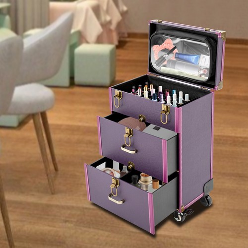 Portable makeup train case - portable,
