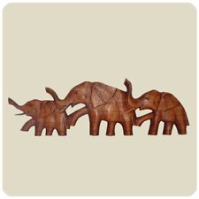 3er Elephants Masque en Bois