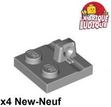 Lego 4x Charnière hinge Plate plaque 2x2 locking gris/light b gray 92582 NEUF