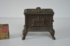 Ancien encrier publicitaire GODIN en bronze poele chauffette miniature