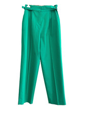 Caroll Pantalon Femme en Coton et Elastane Vert - Taille haut, Taille 38 - Neuf