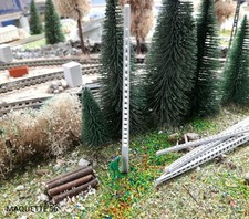 pylone ho lot 10 poteaux elec gris béton 1/87 décor train diorama maquette 56