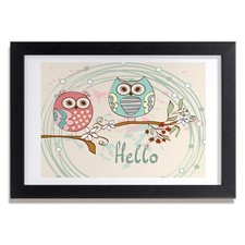 Tulup Photo 30x20cm Cadre Décor MDF Le salon Hiboux