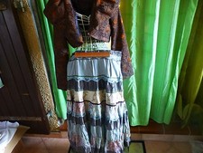 Lot élégante jupe t40-42belle volants S bleuté + veste boléro marron, double