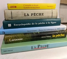6 livres sur la pêche: La pêche (larousse) + La pêche (Nadaud) +