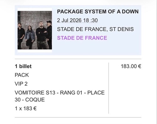 Place assise carré vip - assise,