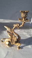 Ancien bougeoir en bronze dragon 700 grammes 17 cm