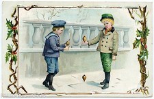 Enfants jouant à la TOUPIE . Children playing