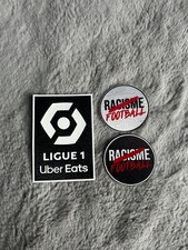 Patch Ligue 1 L1 thermocollant LFP 2023 2024 + Logo Racisme noir ou blanc