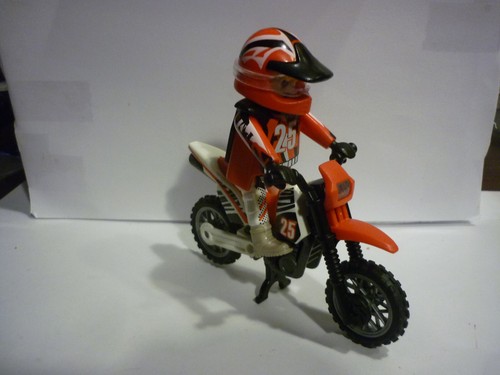 Playmobil moto trial rouge - moto,