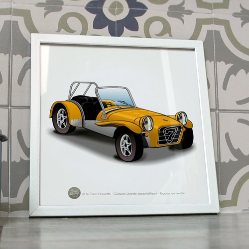 Poster lotus seven jaune - lotus,