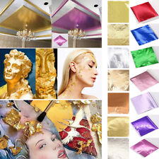 100 Feuilles De Papier Aluminium Imitation Feuille D'or Argent Cuivre Dorure /