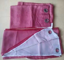 Paire de Rideau Avec Oeillet Bordeaux Et Blanc 240 x 140cm