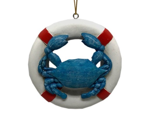 Crab life ring resin - crab, 3.5"