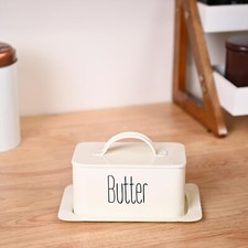 Beurrier Métal Air Serré Récipient Beurre Boite Cuisine Rangement Nourriture