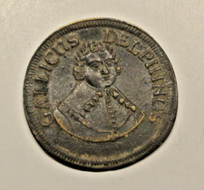 LOUIS XIV  enfant  PORTRAIT  de FACE    HISTORIQUE   jeton époque poids 3 gr10