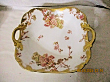 ANCIEN PLAT  COUPE PORCELAINE LIMOGES  D&C (DELIGNERES 1895-1900) DECOR ROSES OR