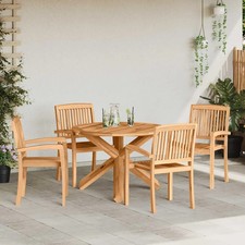 Ensemble de Salle à Manger de Jardin 5 pcs Bois de Teck Multi-taille vidaXL
