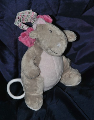 Doudou dragon rose musical - rose,