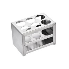 Inoxydable Acier Tube à Essai Support Grille 6 Trou 3 Couche pour 26-30mm Tubes
