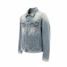 Veste NUDIE JEANS Billy Pour Homme Bleu Clair En Denim Avec Boutons Et Logo