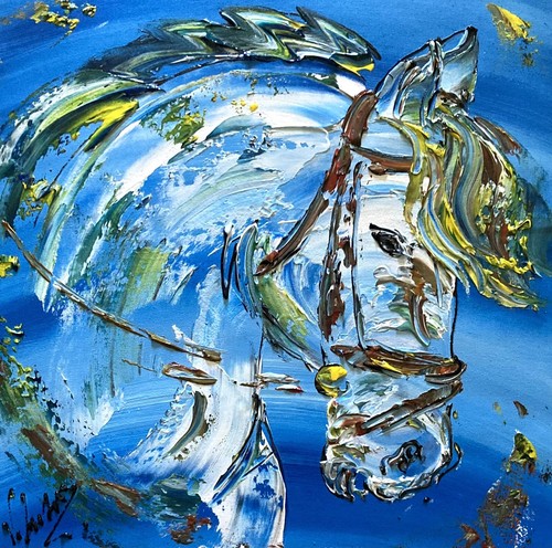Tableau cheval équitation - tableau,