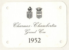 1952-Ancienne Etiquette de cave-Charmes-Chambertin"Grand cru-R.486
