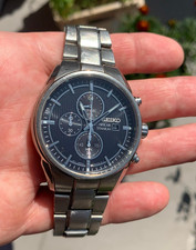 Seiko montre bracelet argent homme Titaium solar V176