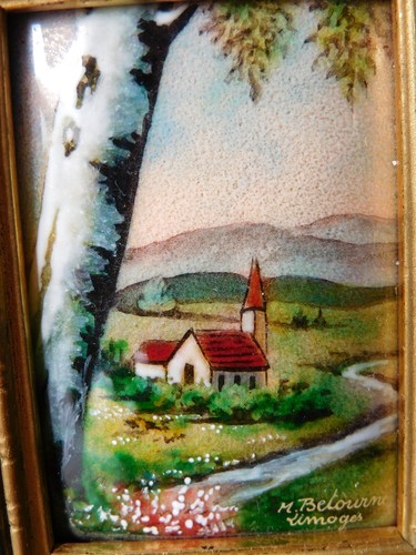 émail art limoges signé - de,