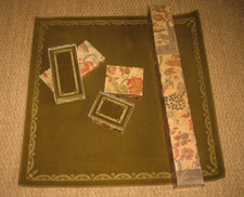 Ancien Tapis de Luxe Etui Jeu de Cartes & Carnet Poker Bridge.. Velours 75 Cm