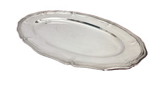 Christofle-Plat ovale en métal argenté modèle Chinon